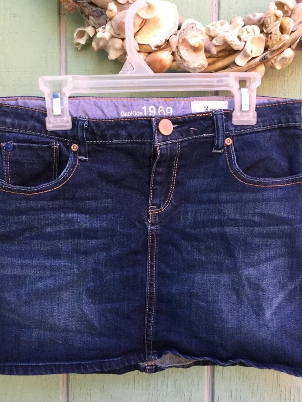 GAP Dark Blue Denim Skirt with Contrast Stitching